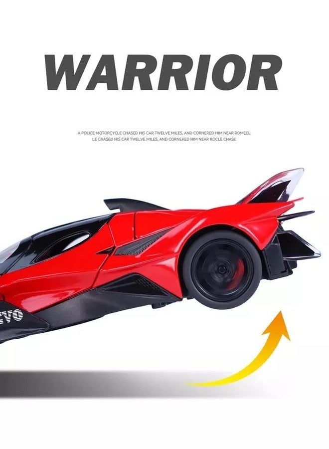PEZYOX Scale Exclusive Alloy Metal Pull Back Die-cast Car Model with Sound Light Mini Auto Toy for Kids Metal Model Toy Car with Sound and Light (1.32 Scale APO LLO EVO -RED) - Image 5